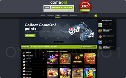 ComeOn! Casino Screenshot